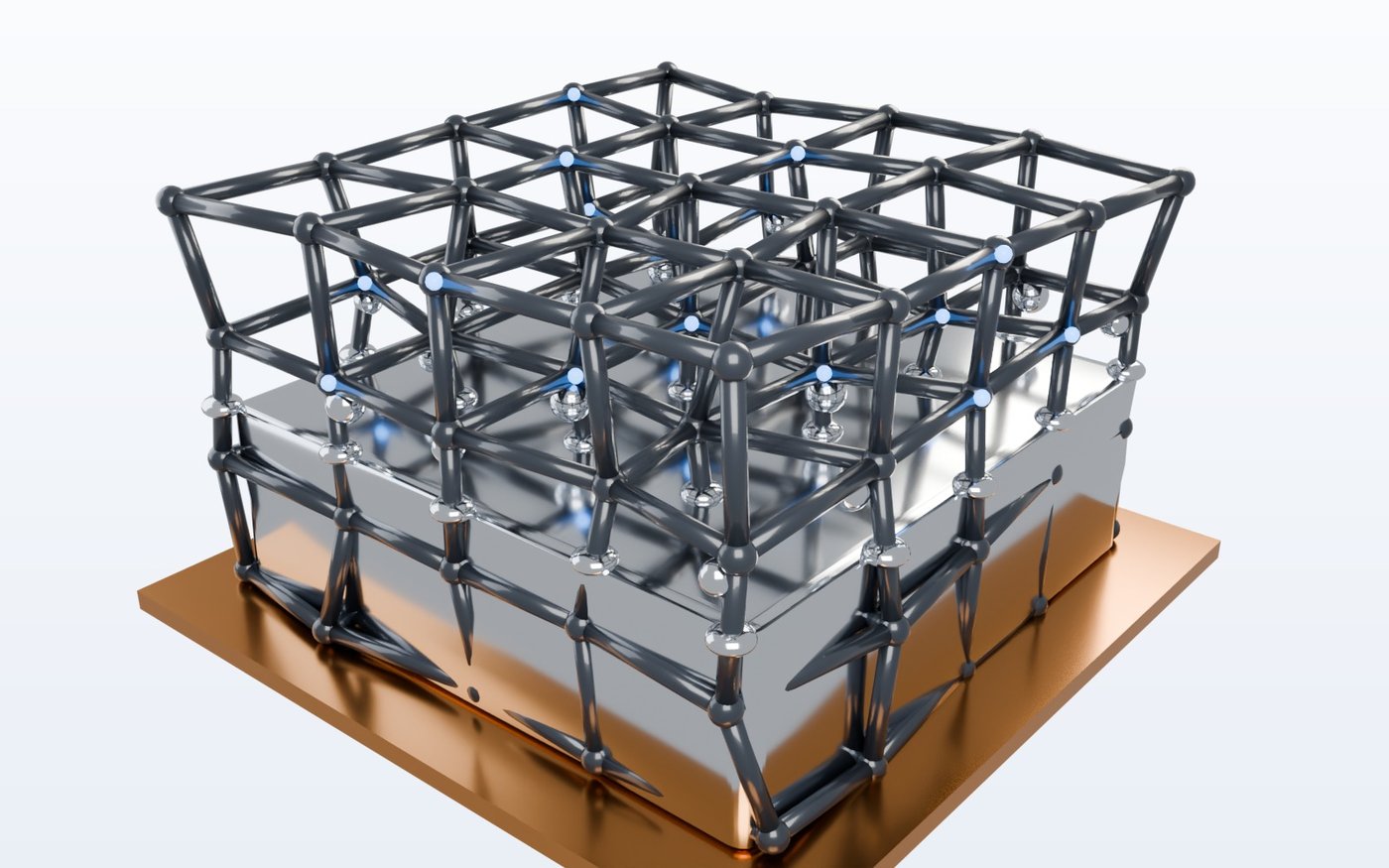 3D carbon host on a copper current collector, filled with lithium metal from the bottom up